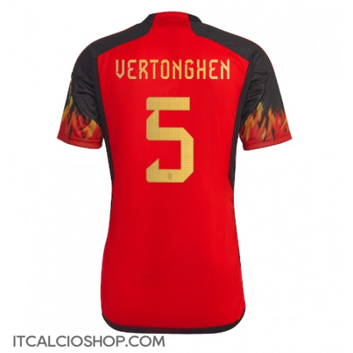 Belgio Jan Vertonghen #5 Prima Maglia Mondiali 2022 Manica Corta